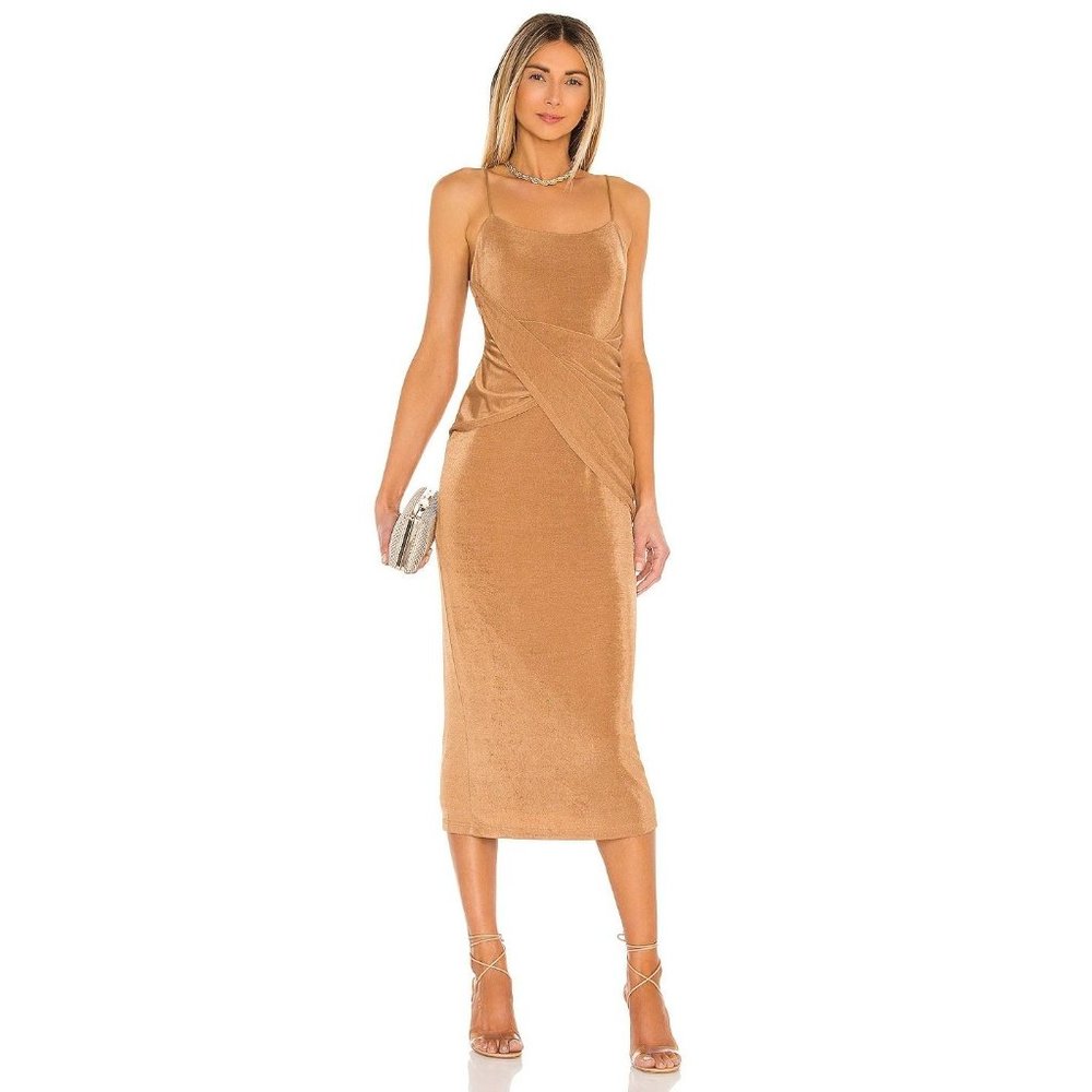 Significant Other Evelyn Sand Tie Midi Dress 2